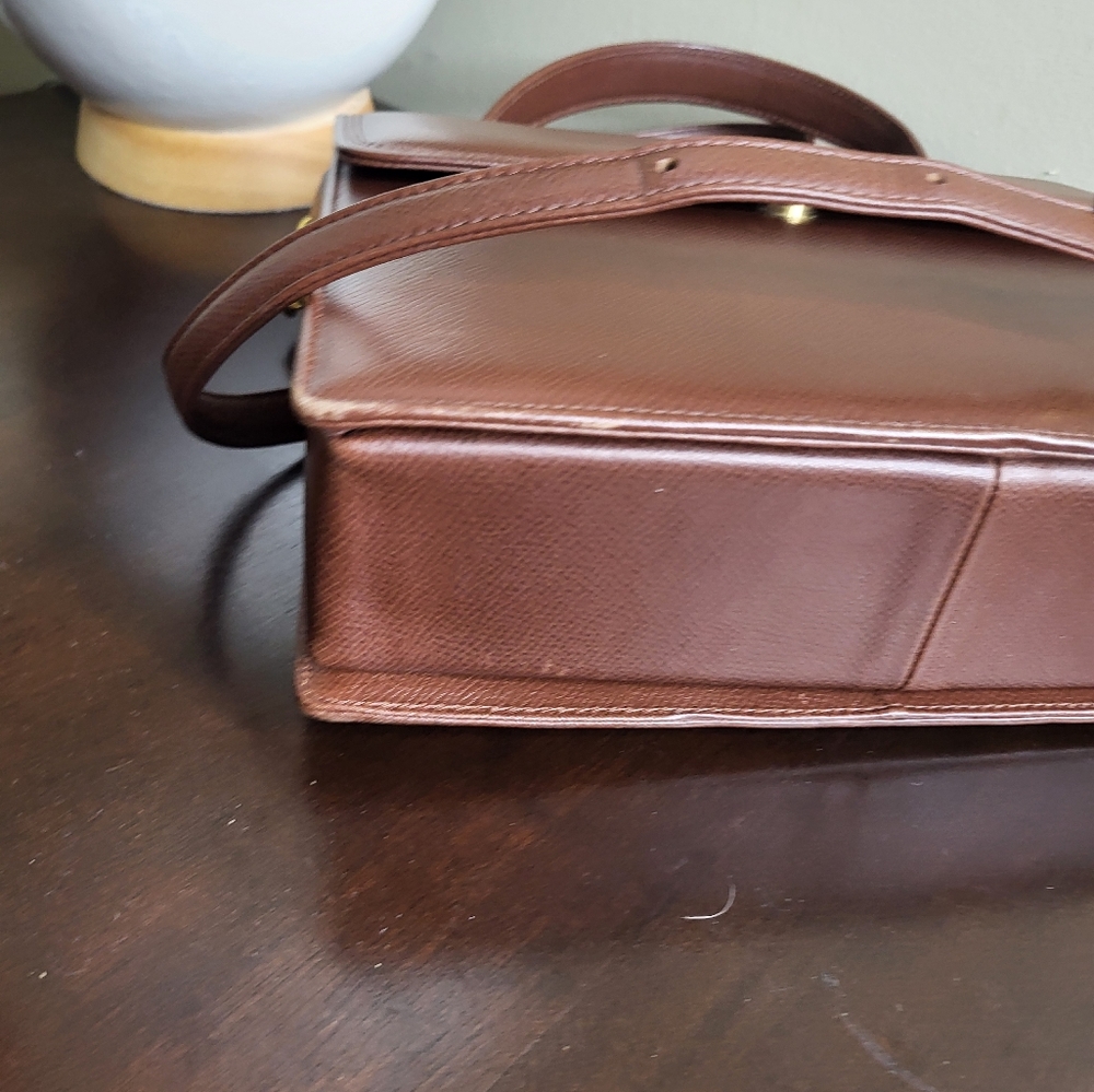 Valentino Garavani Vintage Brown Leather Satchel Bag, Kelly Style - Picture 13 of 16